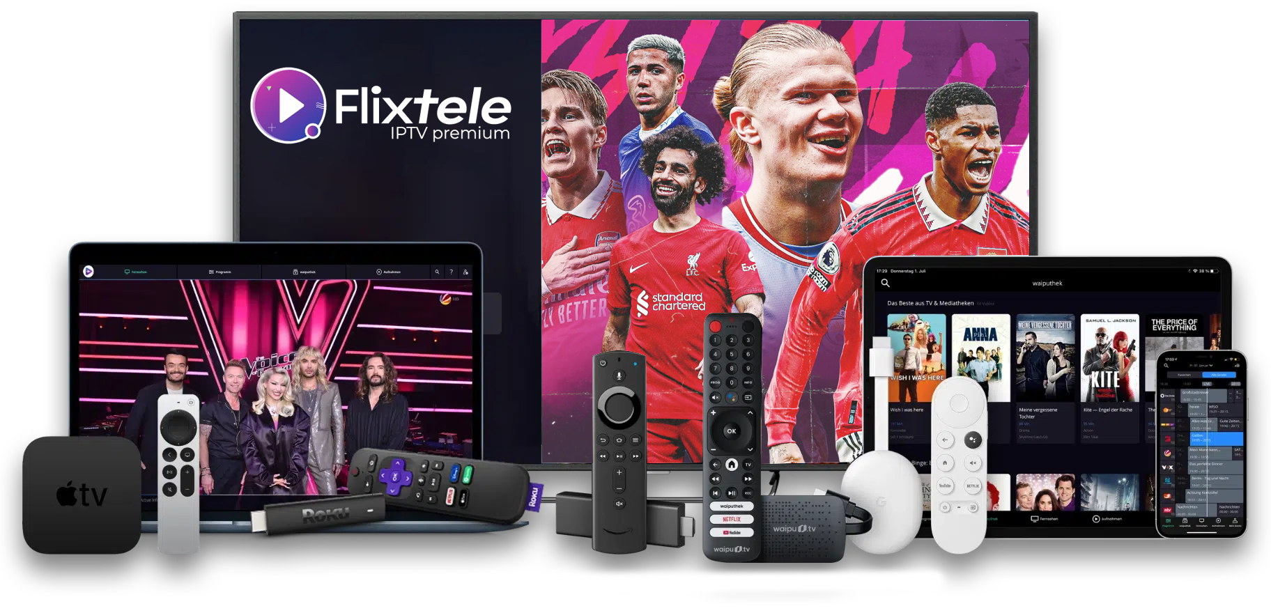 L'écran d'une télévision affichant l'interface d'un service IPTV en France.